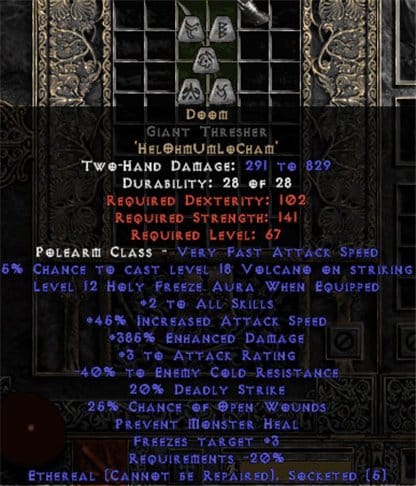 thresher doom diablo poleaxe cryptic d2rpg