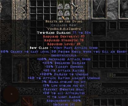 axe bow breath dying berserker hydra ethereal ed diablo crusader ll ladder d2 non perfect europe east d2rpg runewords name